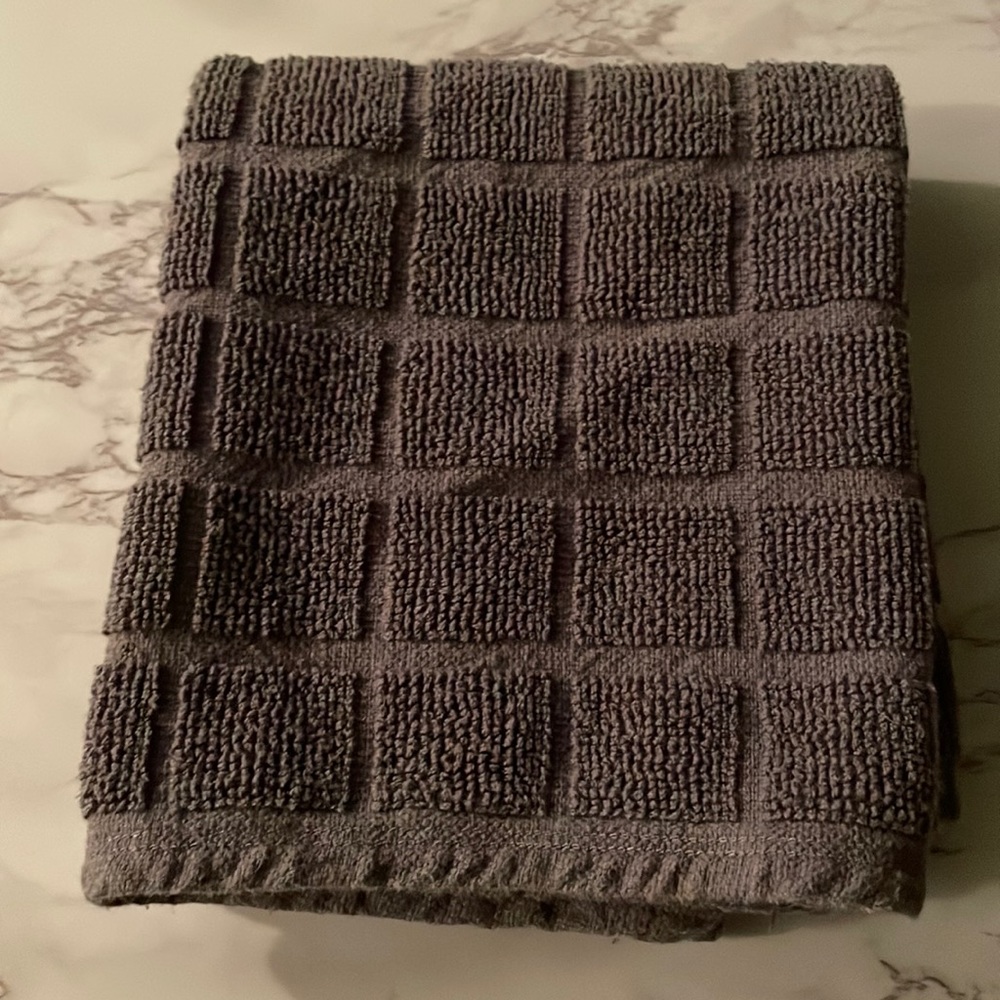 Gray hand towel